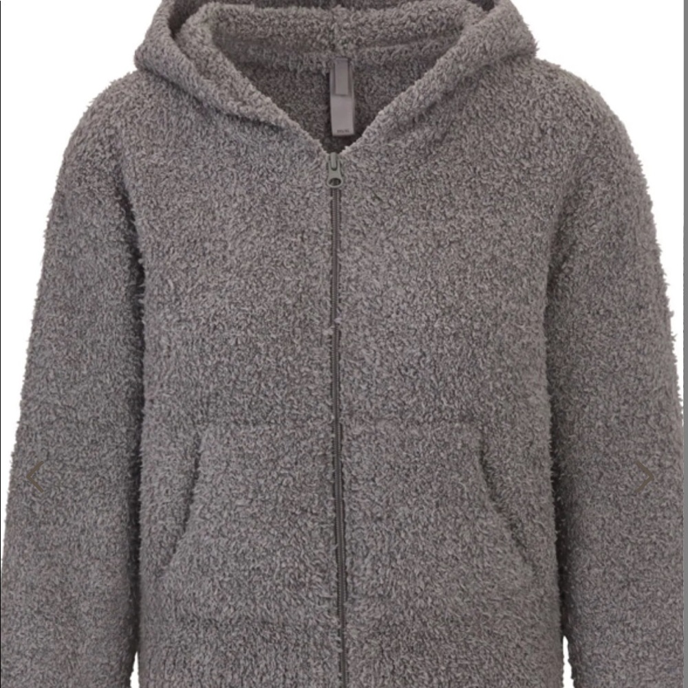 SKIMS Cozy Knit Zip Up Hoodie, Smoke